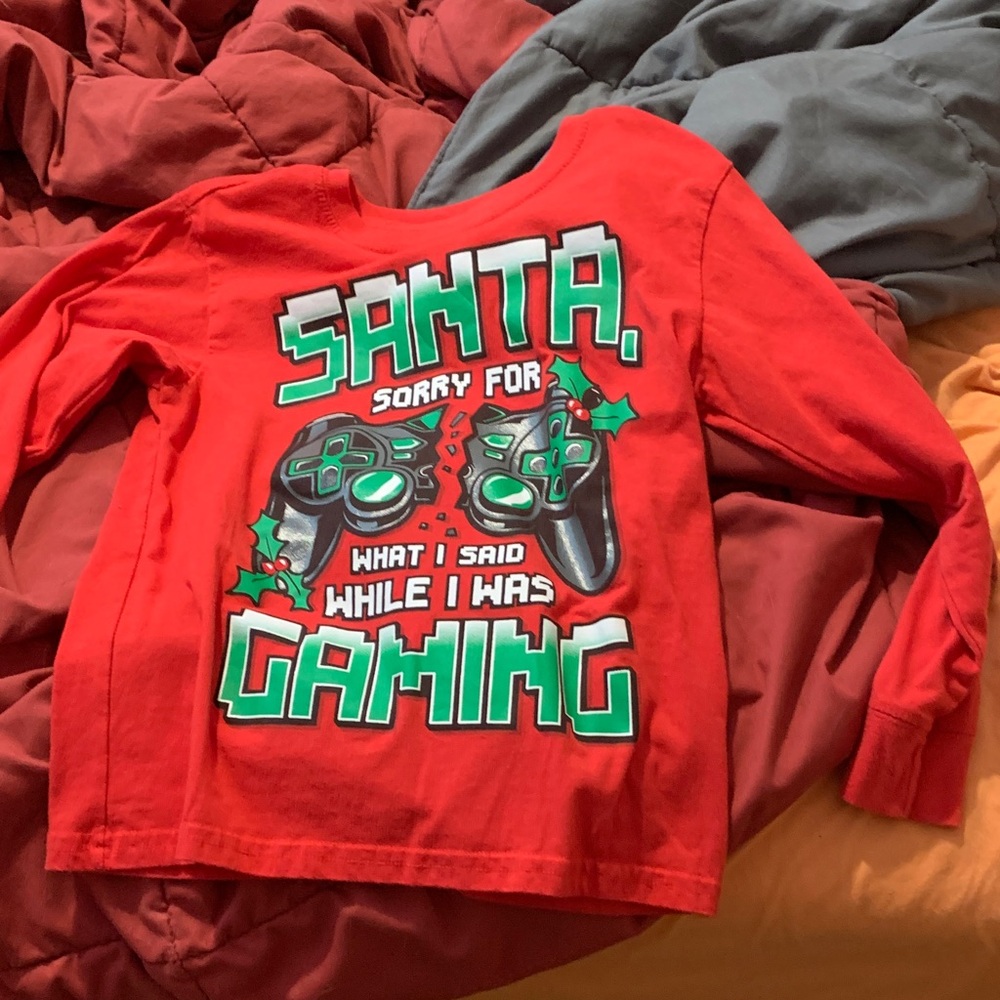 Red Gaming Themed Long Sleeve Shirt